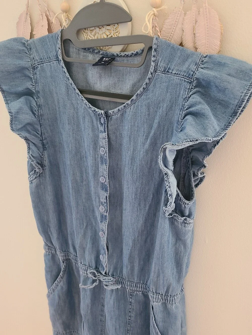 Gap denim jumpsuit girls size XXL  Pockets elastic waistband